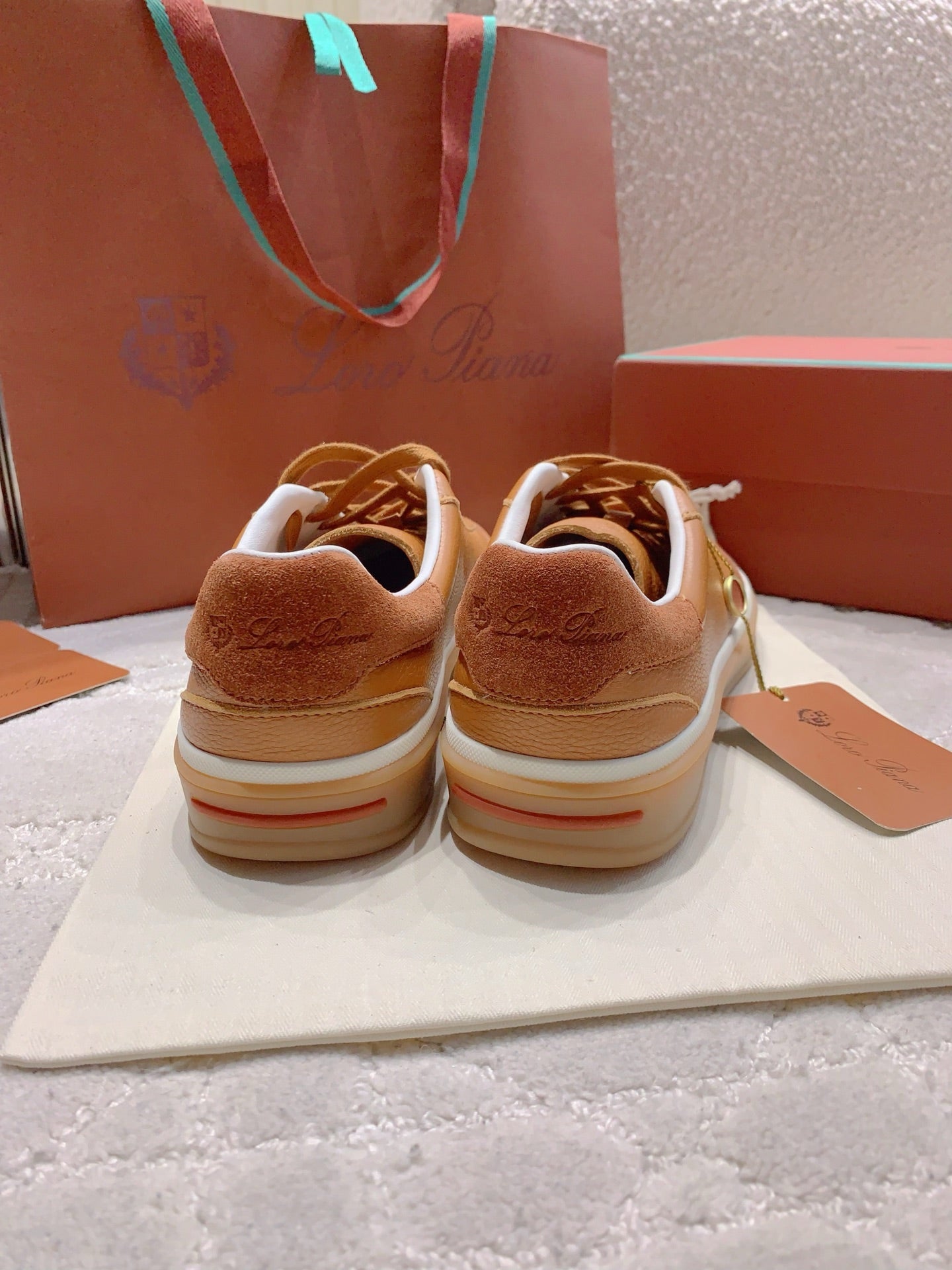 LP sneaker unisex style brown sheepskin mix suede 382664