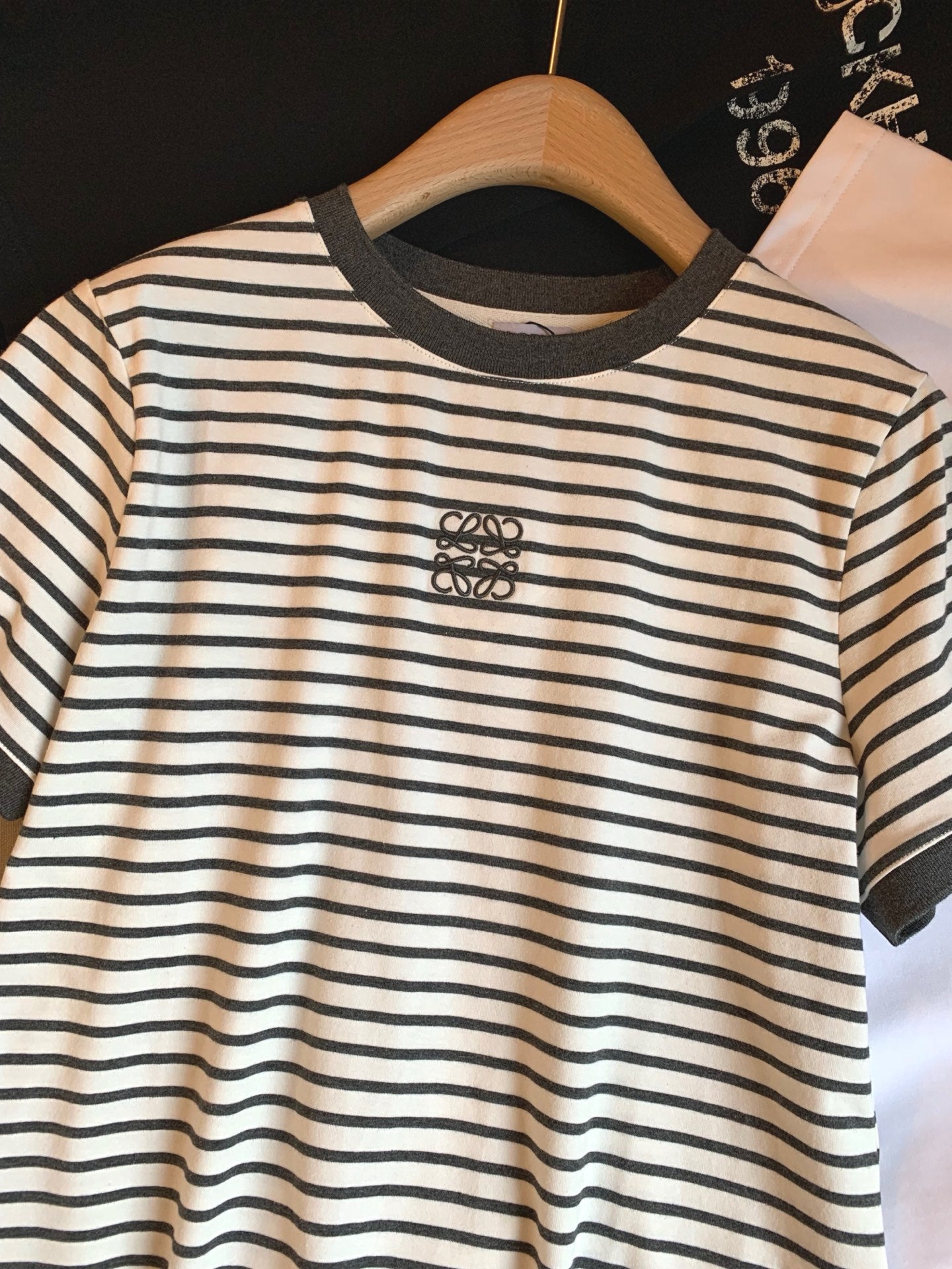 Loewe Short Sleeved T-shirt White mix Black Cotton