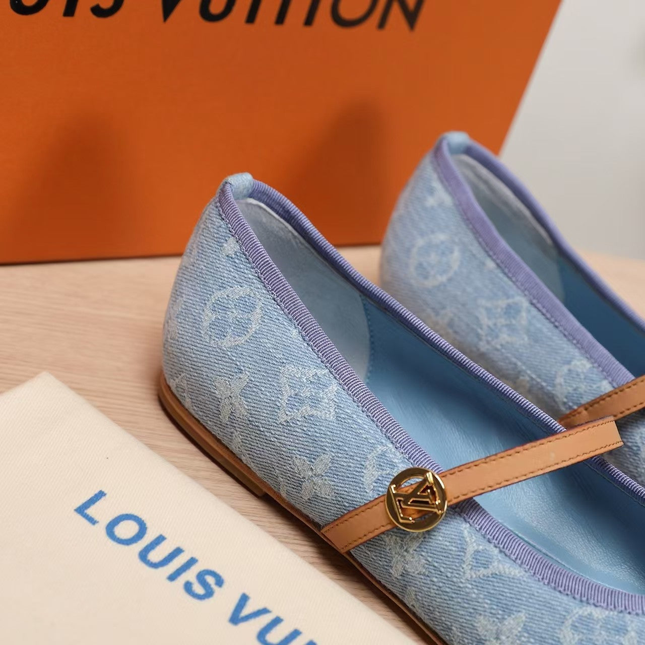 LV 25C Romy Flat Blue Pastel Monogram Denim Fabric 218302