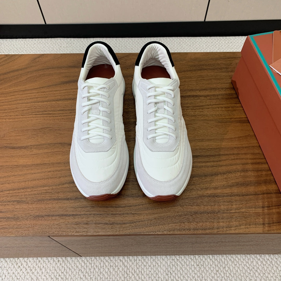 LP Week End Walk Sneaker In White Grey Mix Black Denim Fabric And Sudede 984392