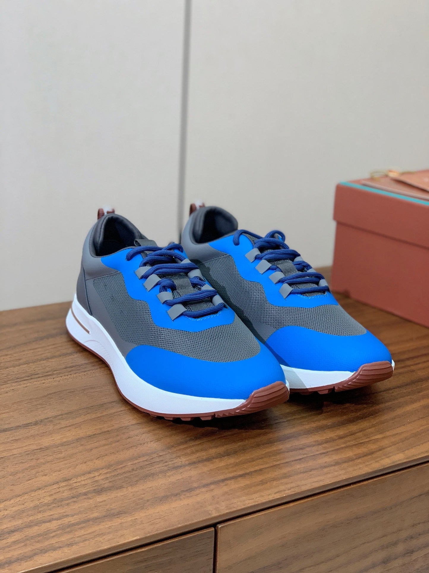 LP Week-End Walk Sneaker In Black Grey Mix Blue Mesh Fabric 984405