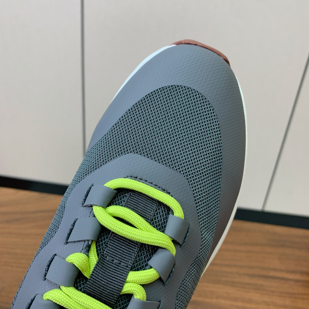 LP Week-End Walk Sneaker In Grey Mix Chartreuse Mesh Fabric 984410