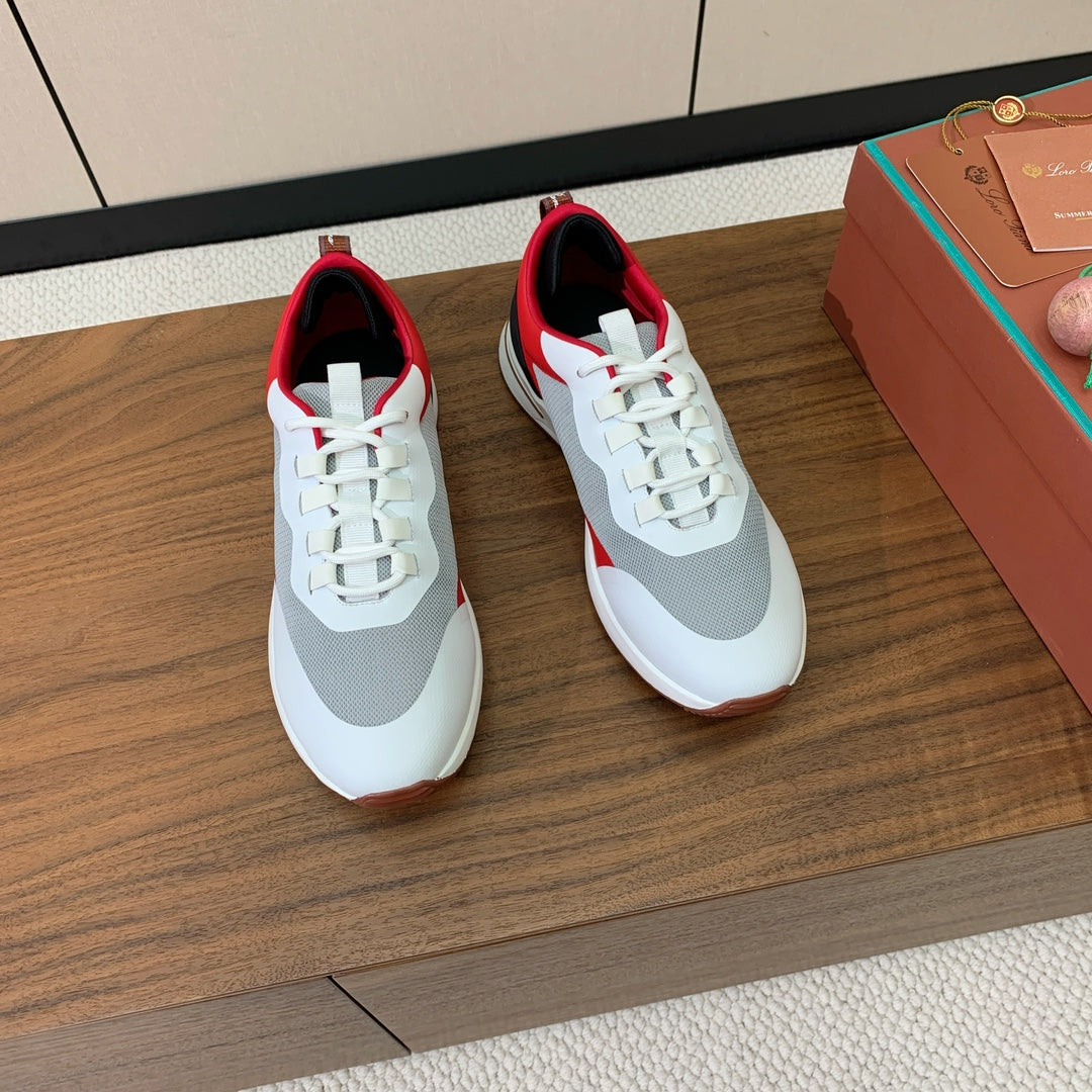 LP Week-End Walk Sneaker In Grey White Mix Red Black Mesh Fabric 984407