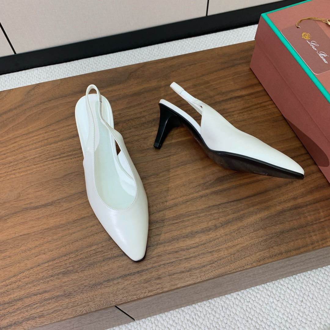 LP Rebecca Slingbacks 50mm In White Cowhide 984364