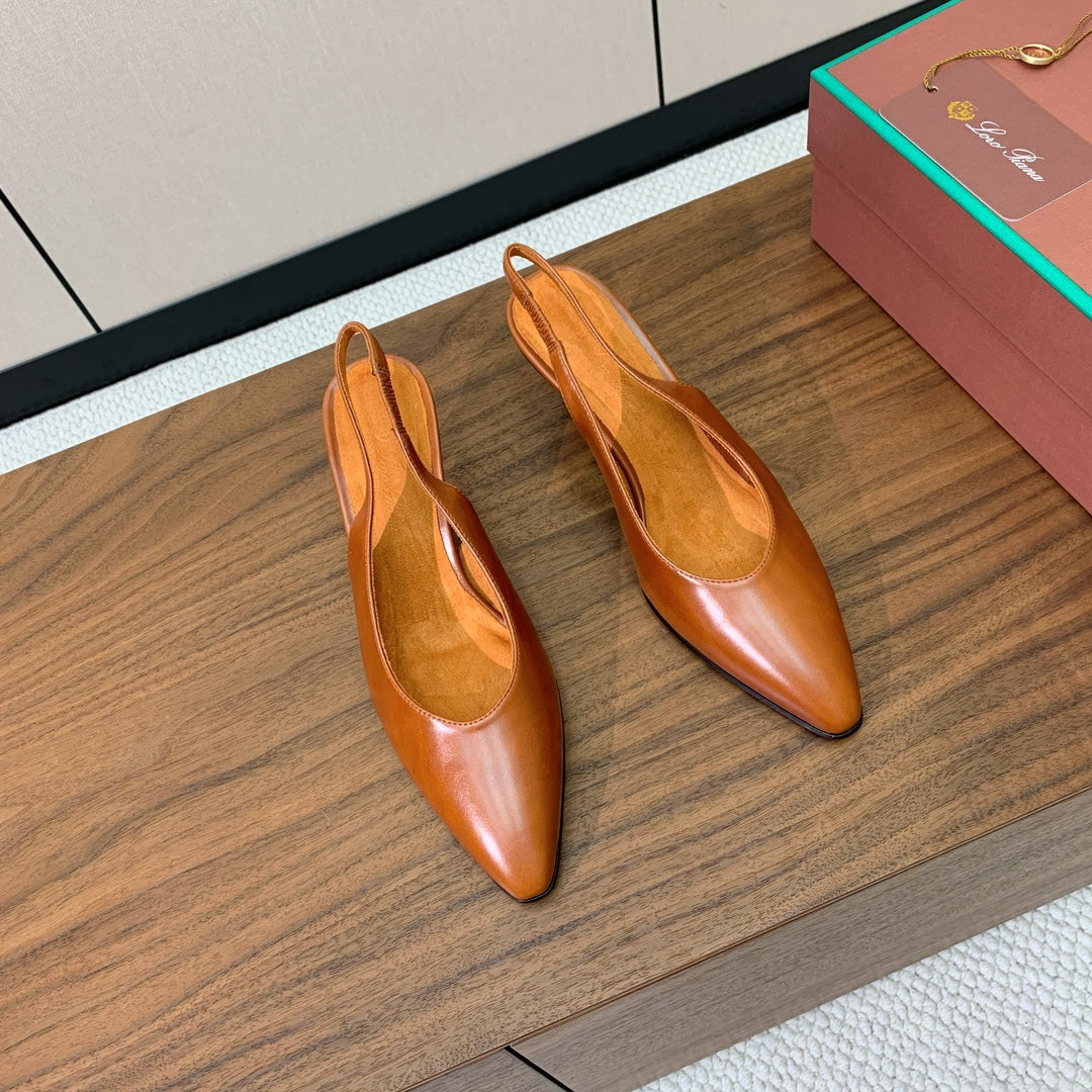 LP Rebecca Slingbacks 50mm In Caramel Cowhide 984366