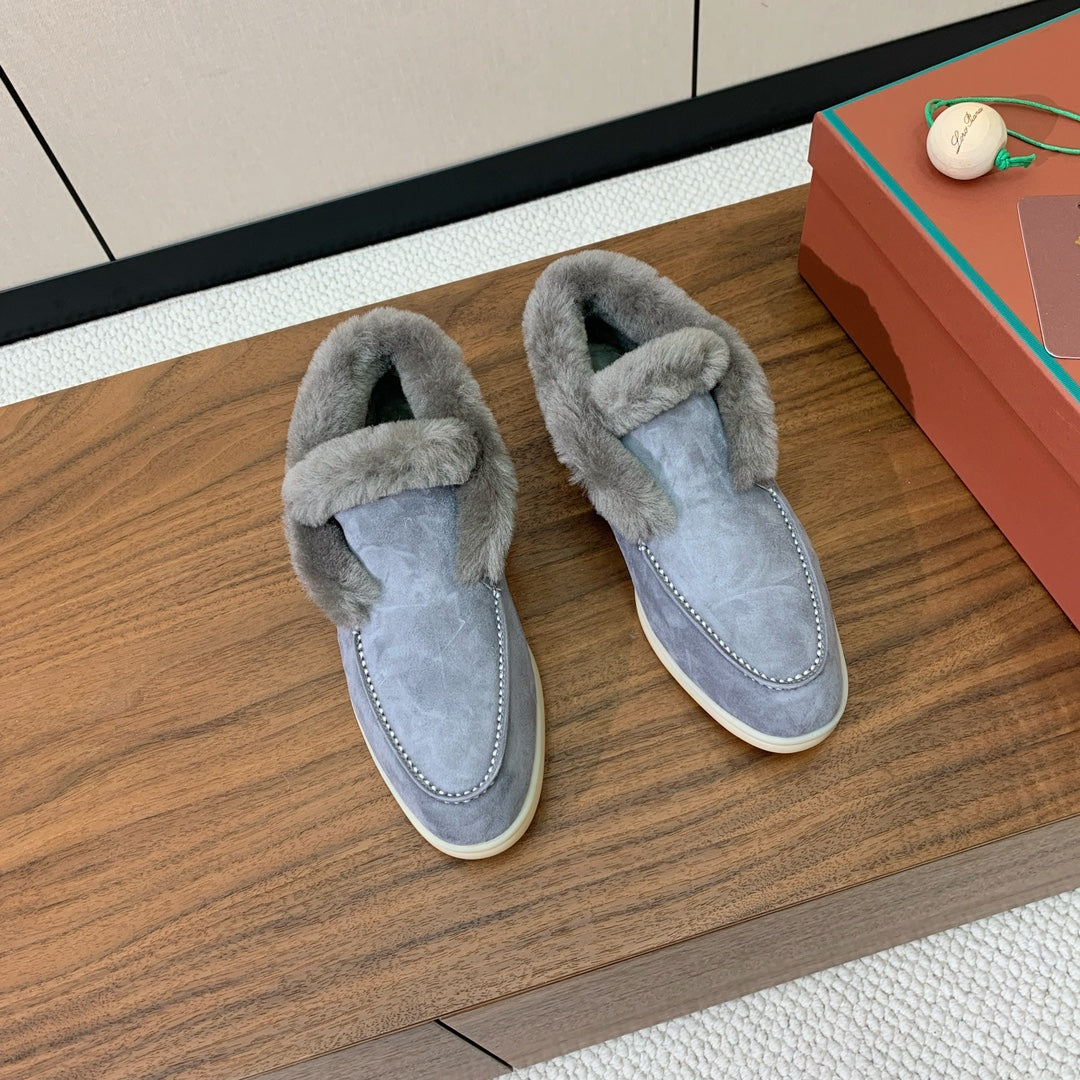 LP Open Walk Ankle Boot In Grey Blue Suede With Wool Fleece Lining 984276