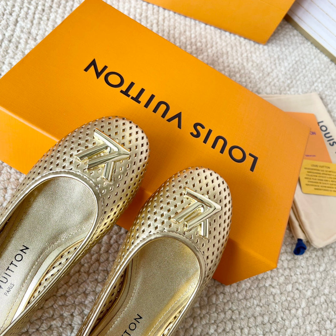 LV Shake Flat Ballerina Yellow Cowhide