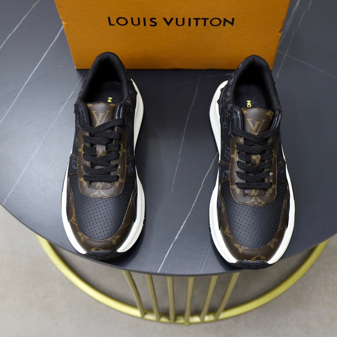 LV RUN AWAY SNEAKER BLACK AND CHOCOLATE BROWN