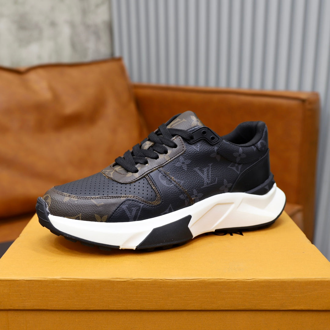 LV RUN AWAY SNEAKER BLACK AND CHOCOLATE BROWN