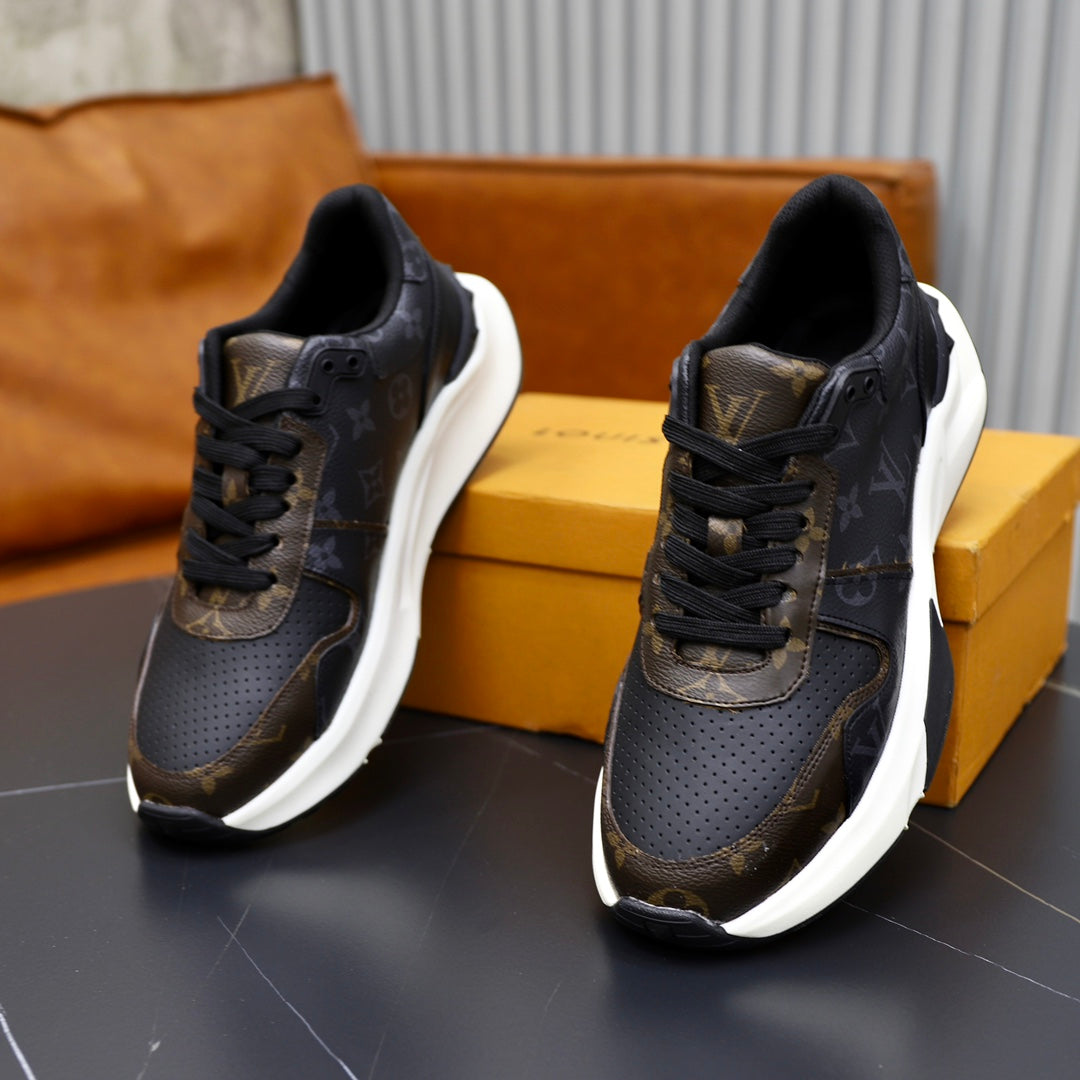 LV RUN AWAY SNEAKER BLACK AND CHOCOLATE BROWN
