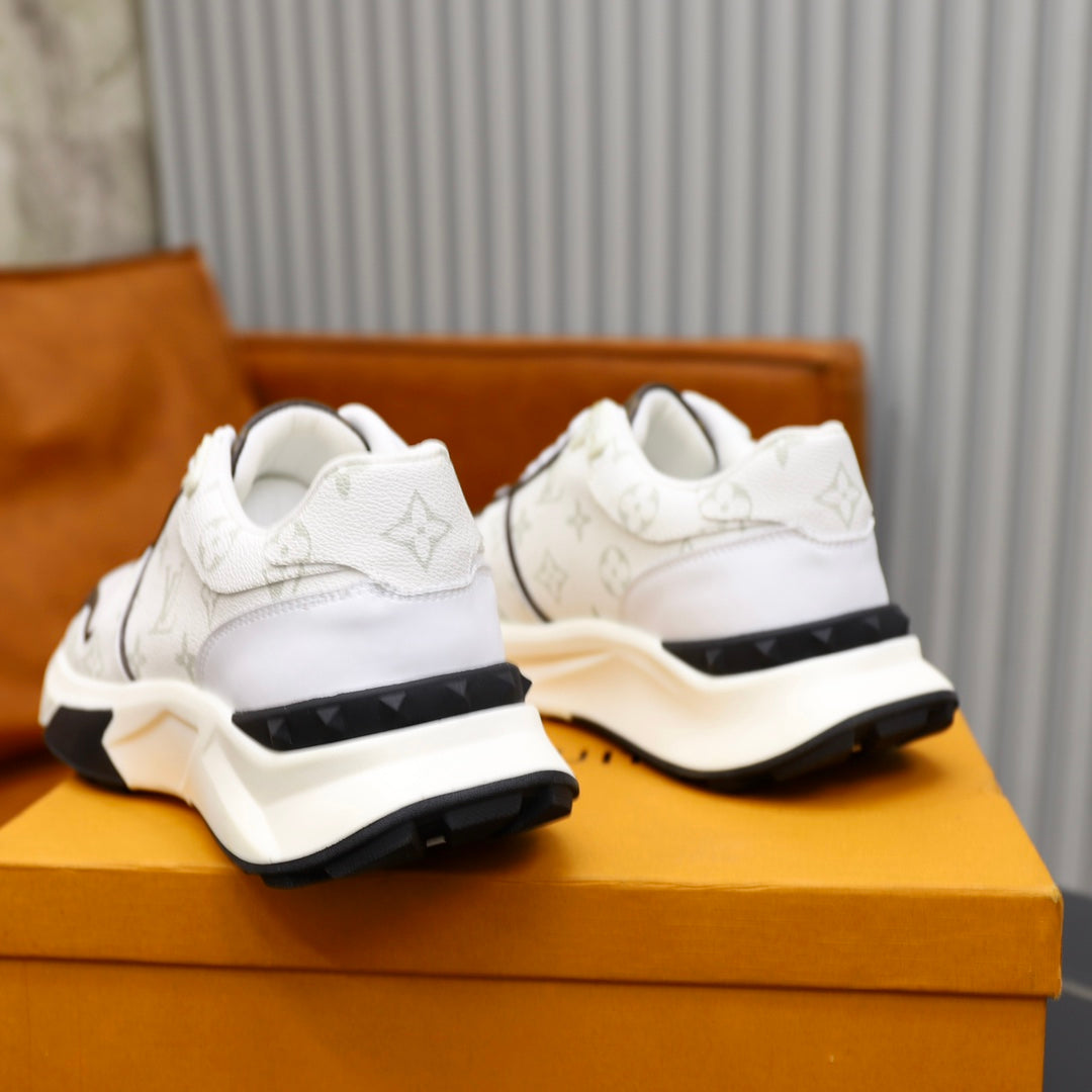 LV RUN AWAY SNEAKER WHITE AND CHOCOLATE BROWN