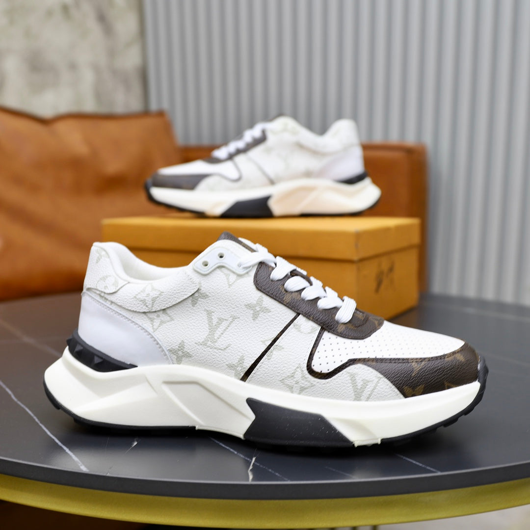 LV RUN AWAY SNEAKER WHITE AND CHOCOLATE BROWN