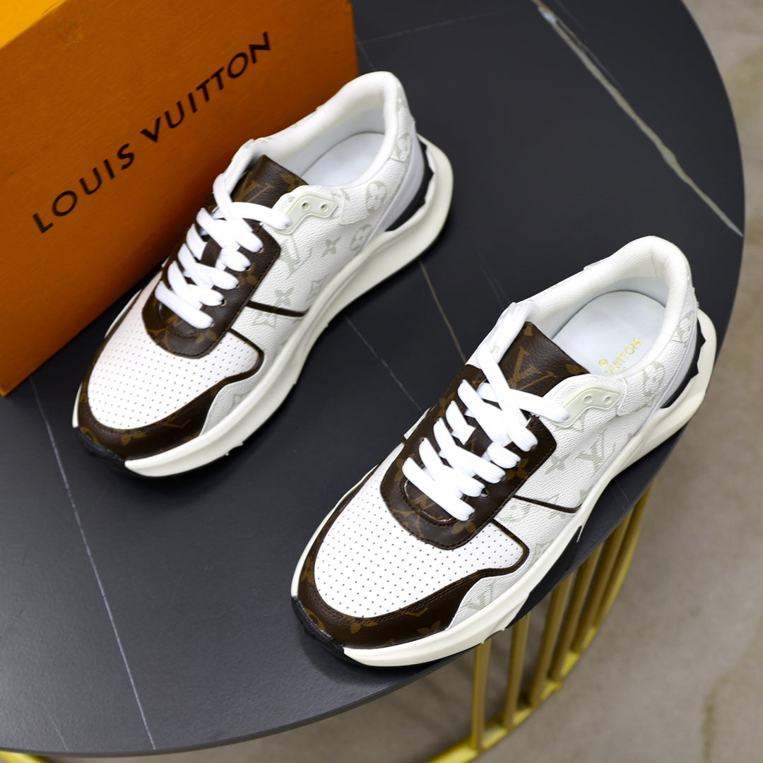LV RUN AWAY SNEAKER WHITE AND CHOCOLATE BROWN