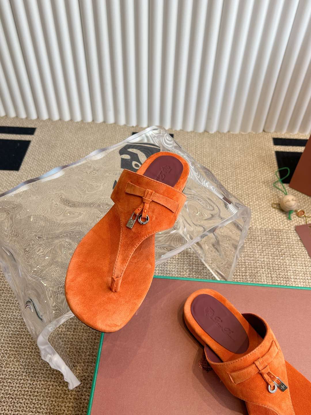 LP 25C Thong Slide Sandal Kyoto Orange Suede 208110