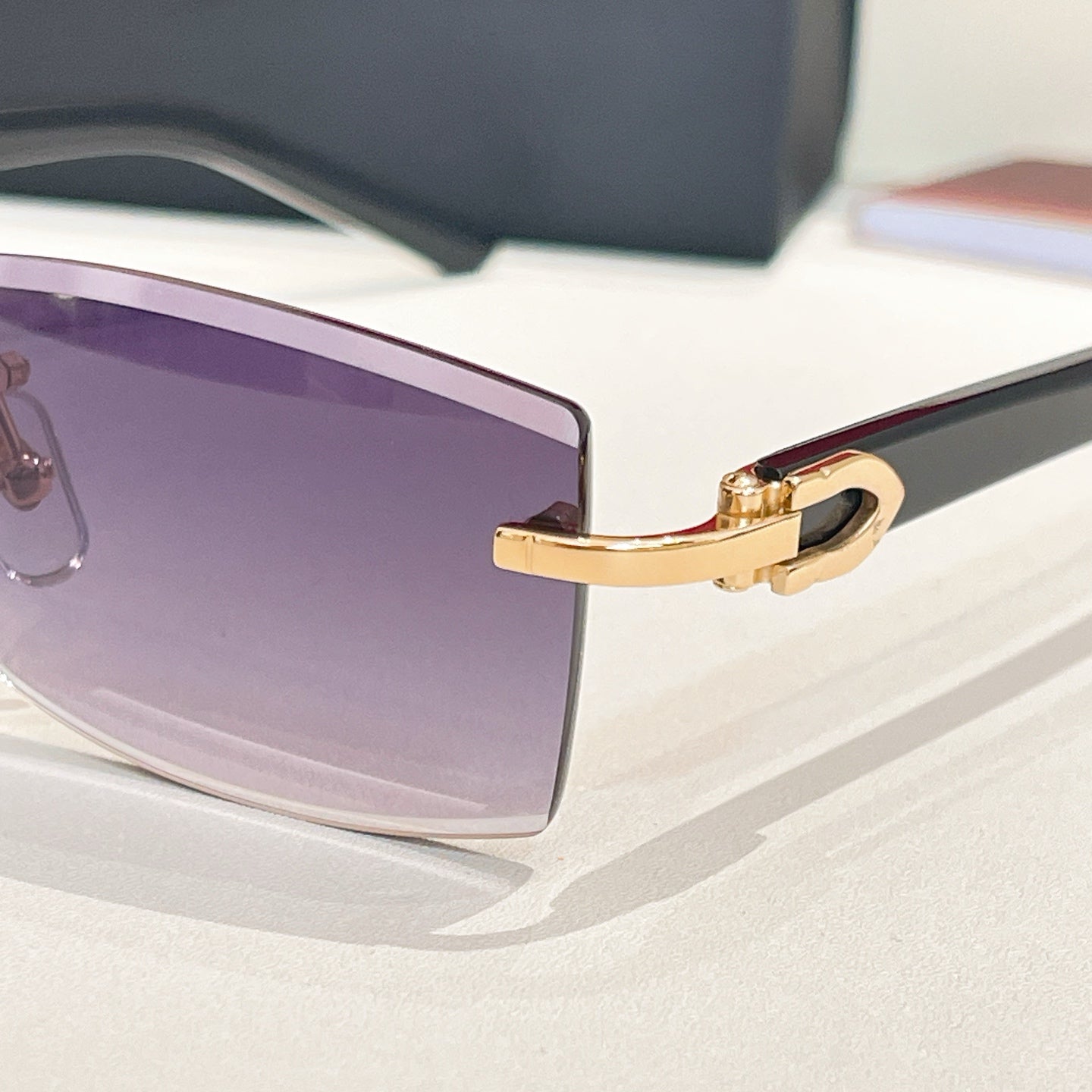 C DE RIMLESS RECTANGULAR FRAME SUNGLASSES 571828 IN METAL