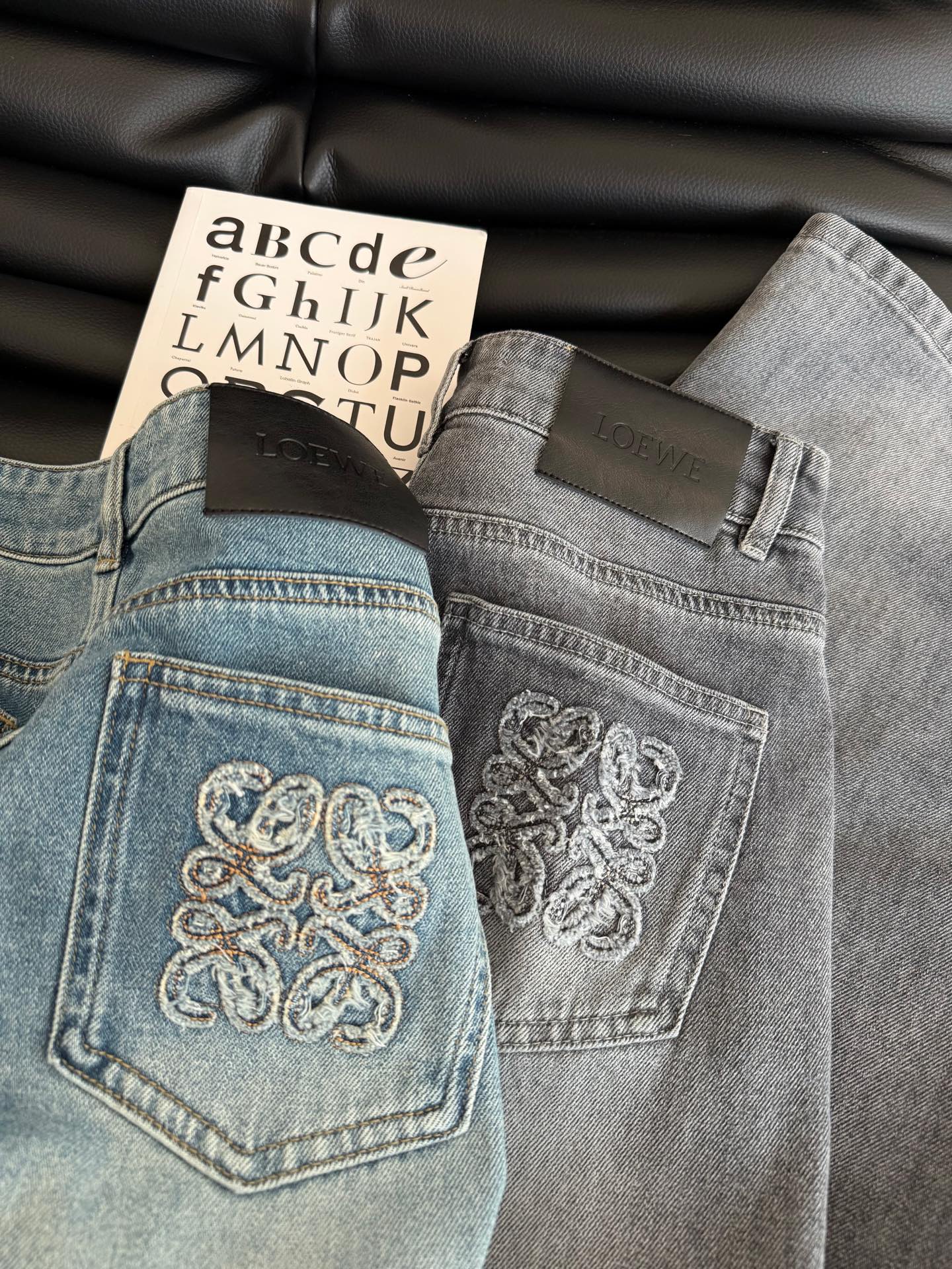 Loewe 25 Embroidered Straight Jeans Denim Cotton