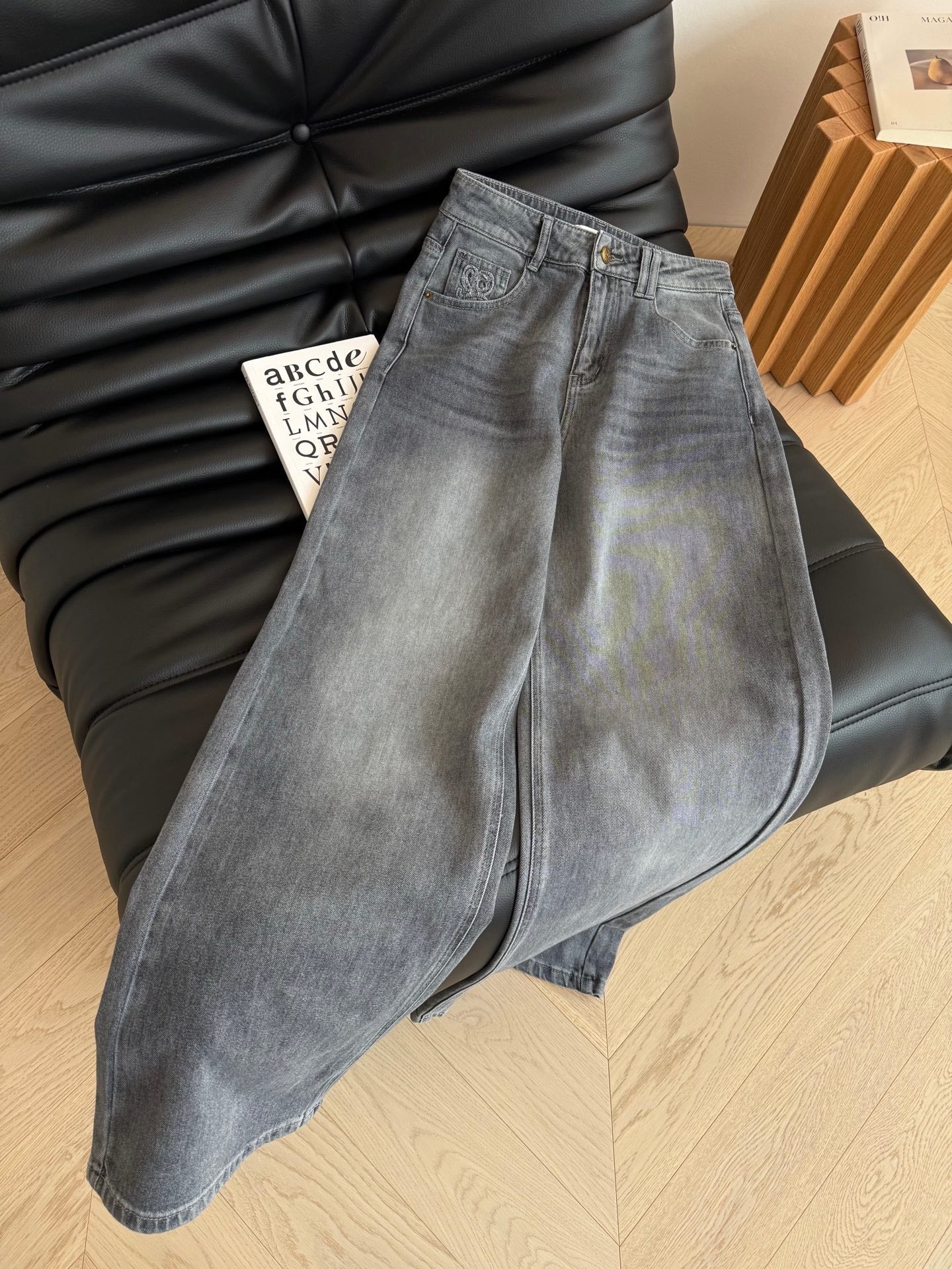 Loewe 25 Embroidered Straight Jeans Denim Cotton