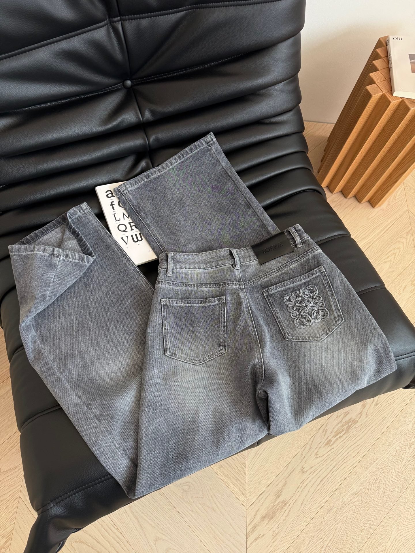 Loewe 25 Embroidered Straight Jeans Denim Cotton