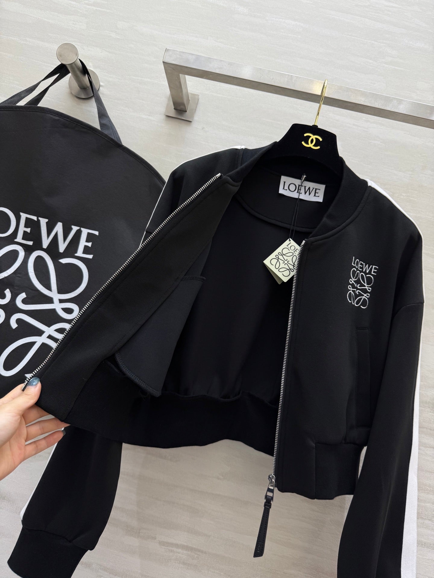 Loewe 25 Logo Jersey Track Jacket Black Cotton