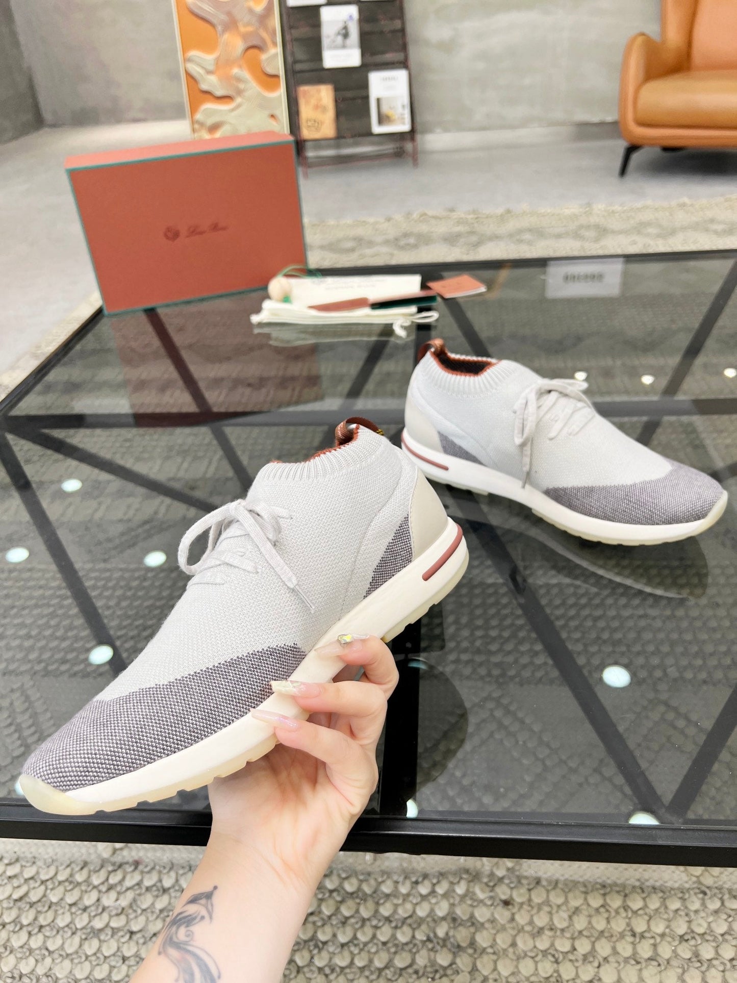 LP 360 LP FLEXY WALK SNEAKER WHITE AND GRAY WOOL