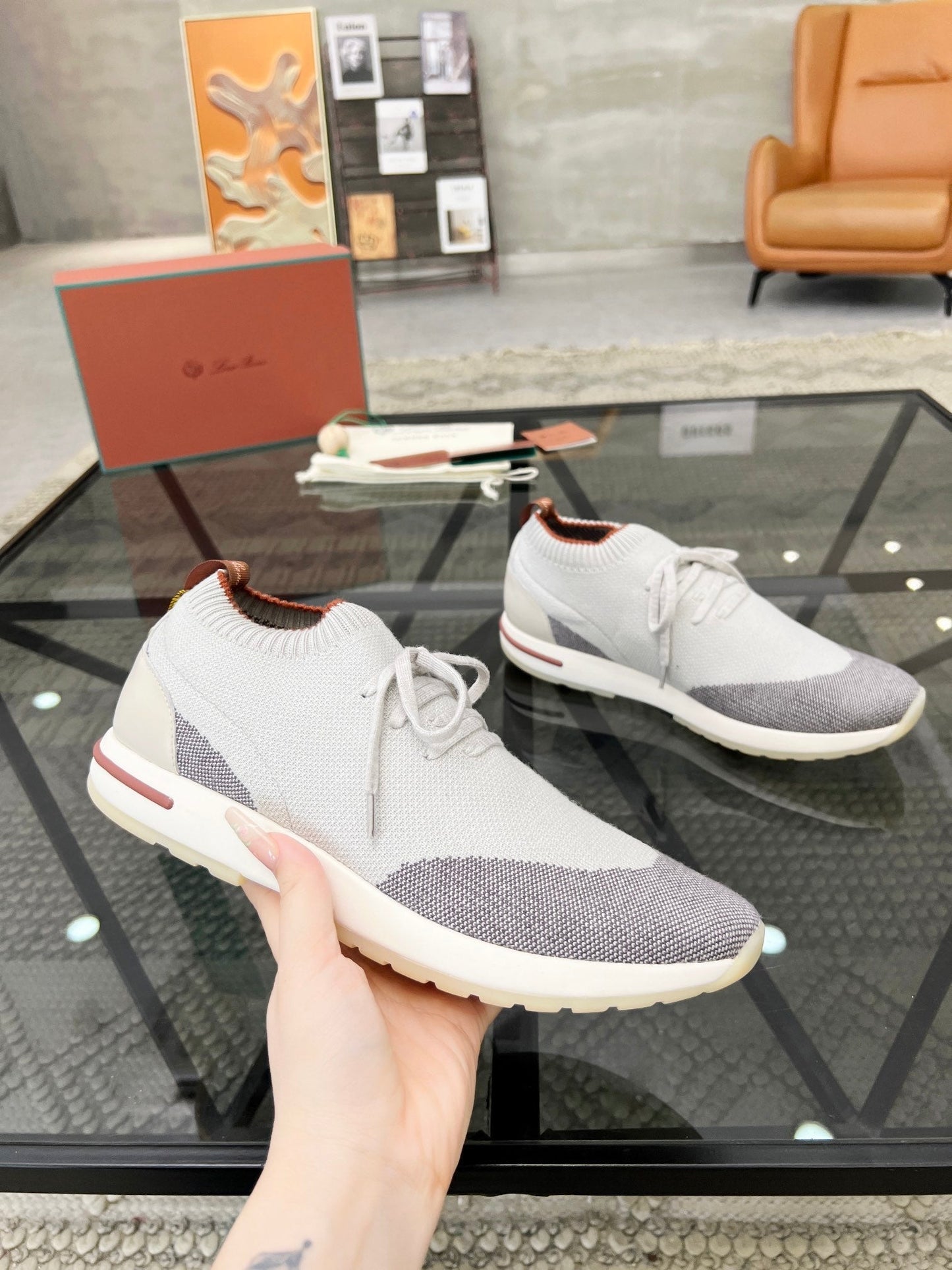 LP 360 LP FLEXY WALK SNEAKER WHITE AND GRAY WOOL
