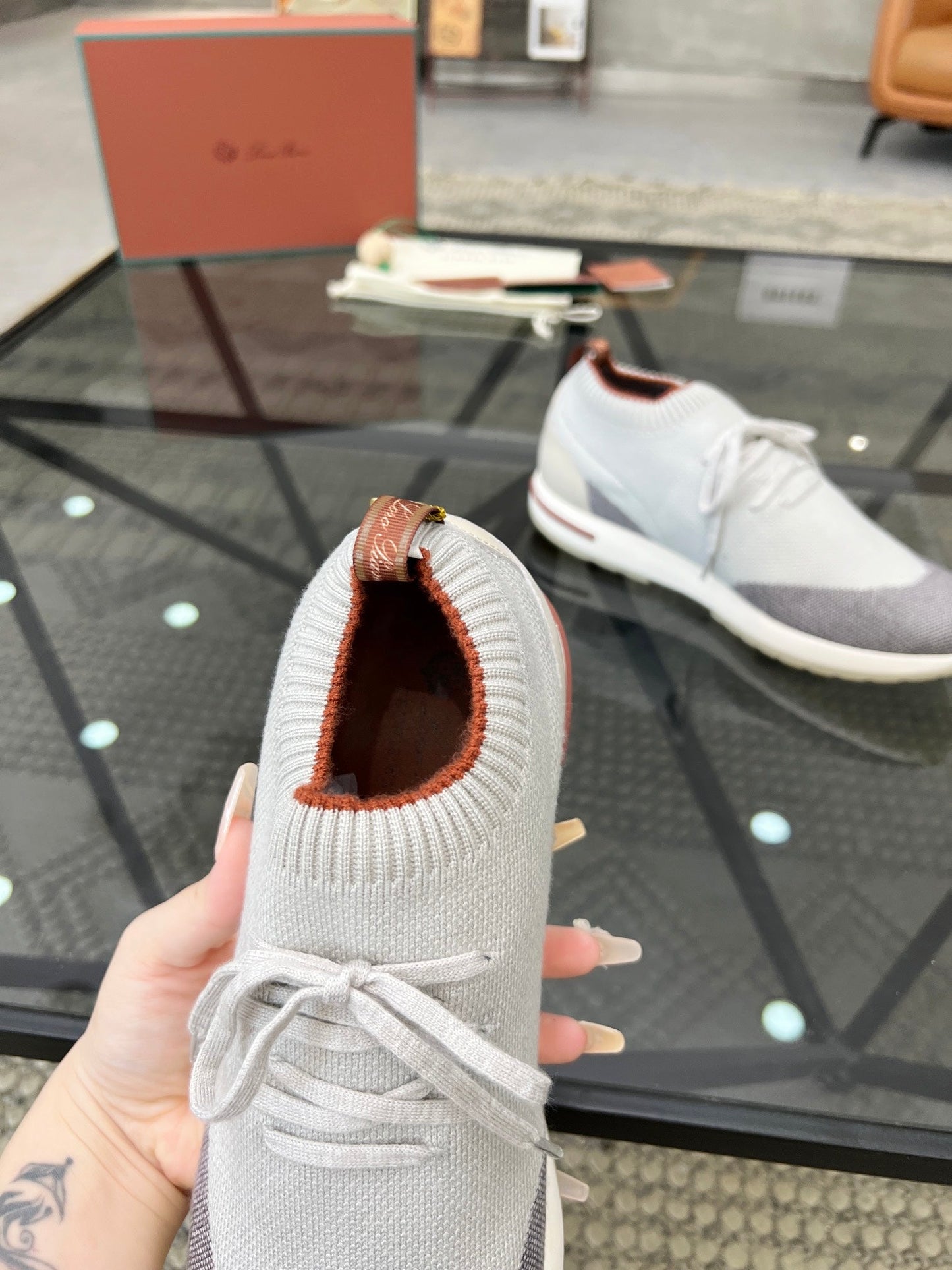 LP 360 LP FLEXY WALK SNEAKER WHITE AND GRAY WOOL