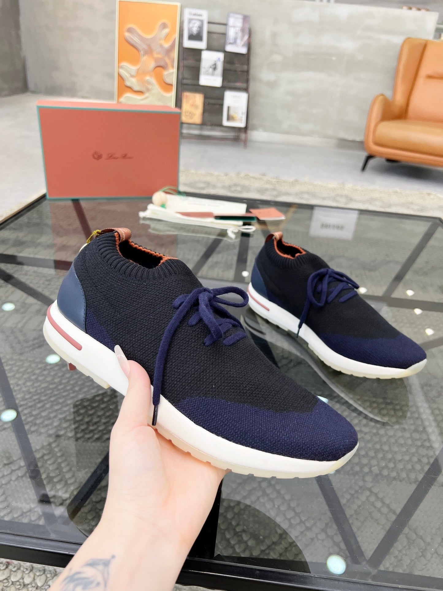 LP 360 LP FLEXY WALK SNEAKER NAVY AND BLACK WOOL