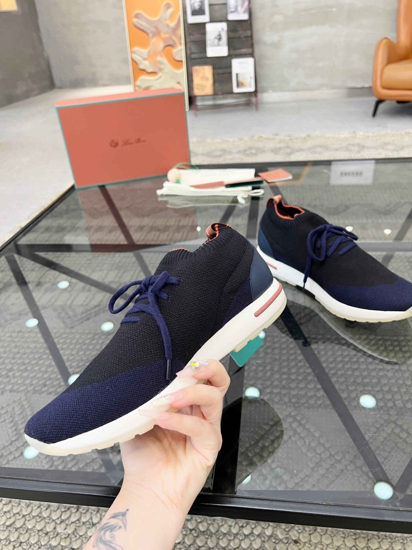 LP 360 LP FLEXY WALK SNEAKER NAVY AND BLACK WOOL