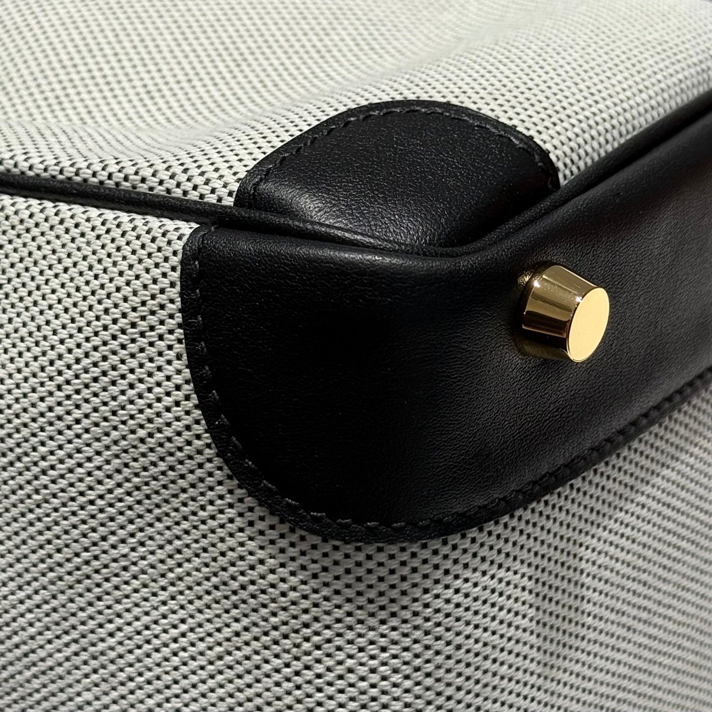 HM Birkin 30 Black Swift Leather Grey Canvas Gold Hardware