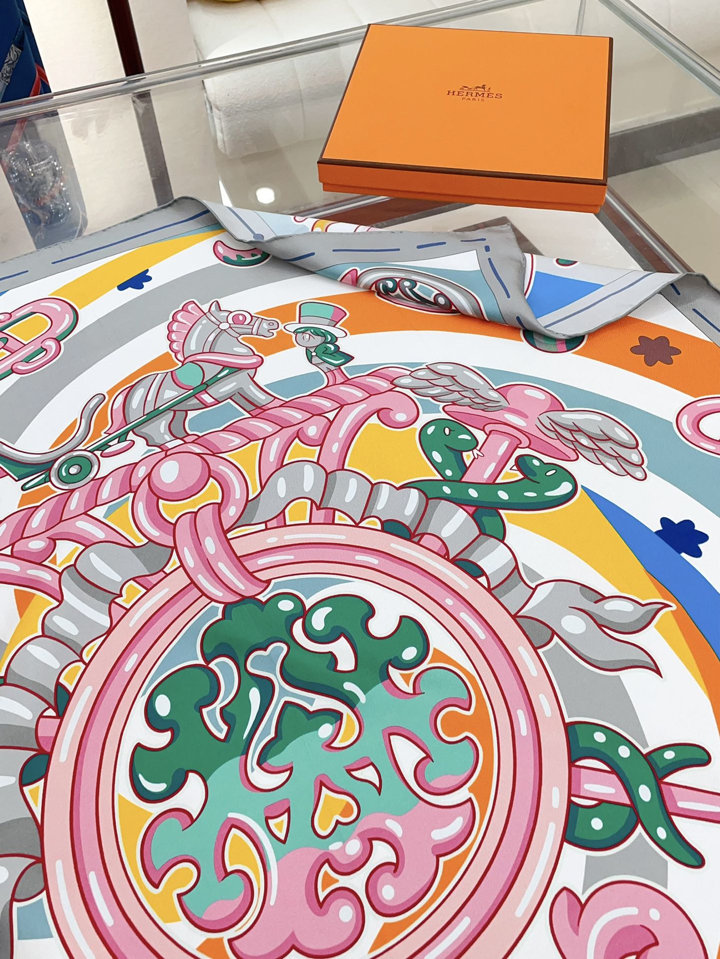 Candy Libris Scarf 90 CM In Pink Colorful Silk Twill 319213