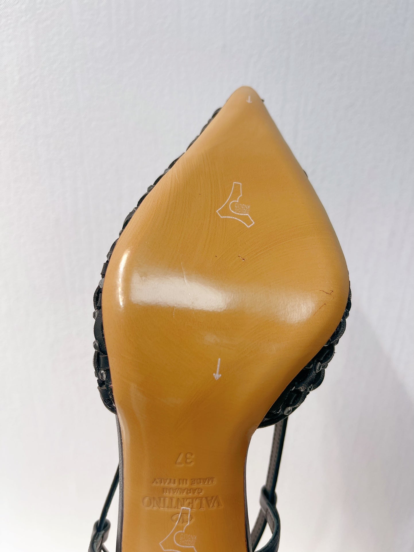 VT High Heeled Slingbacks Black Sheepskin 292799