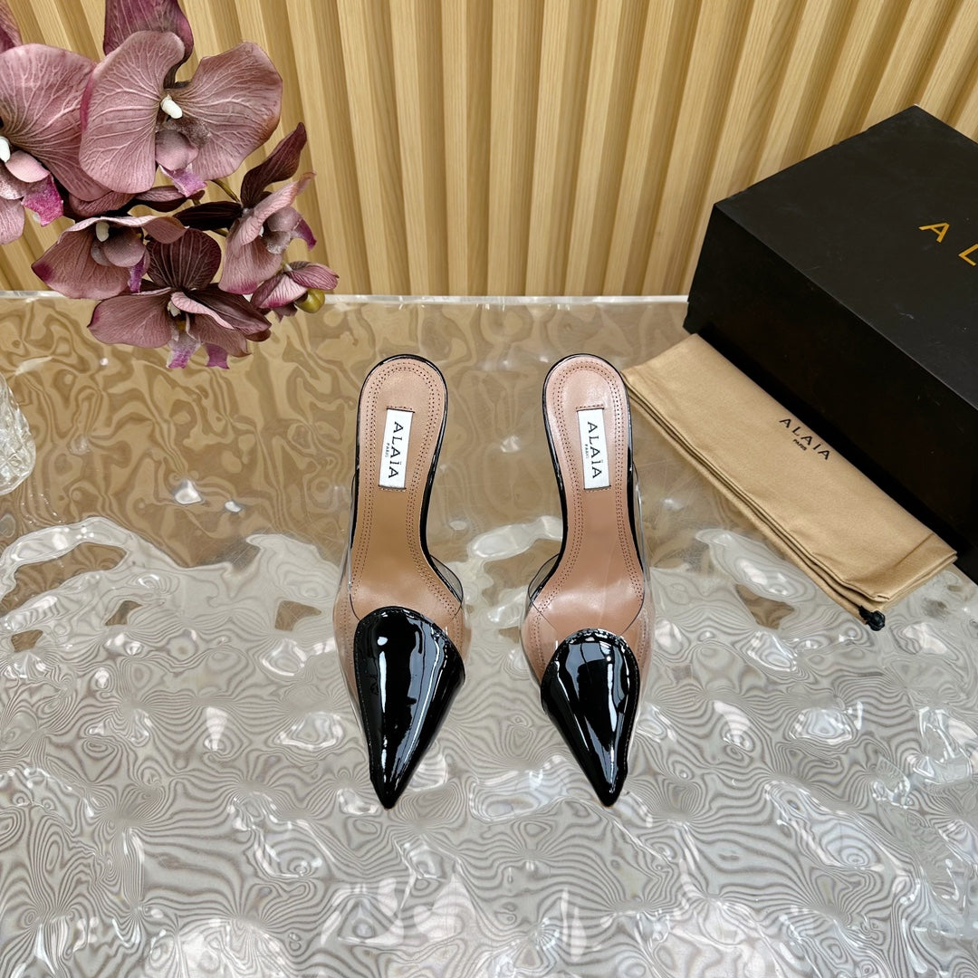 Alaila Mule 100mm In Black Lambskin 957217
