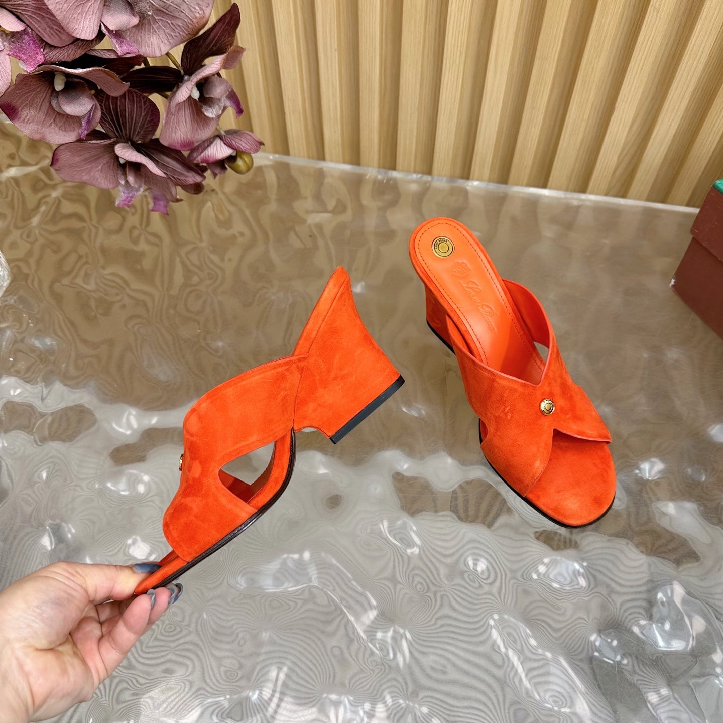 LP Vera Heeled Sandal Orange Sheepskin 307967