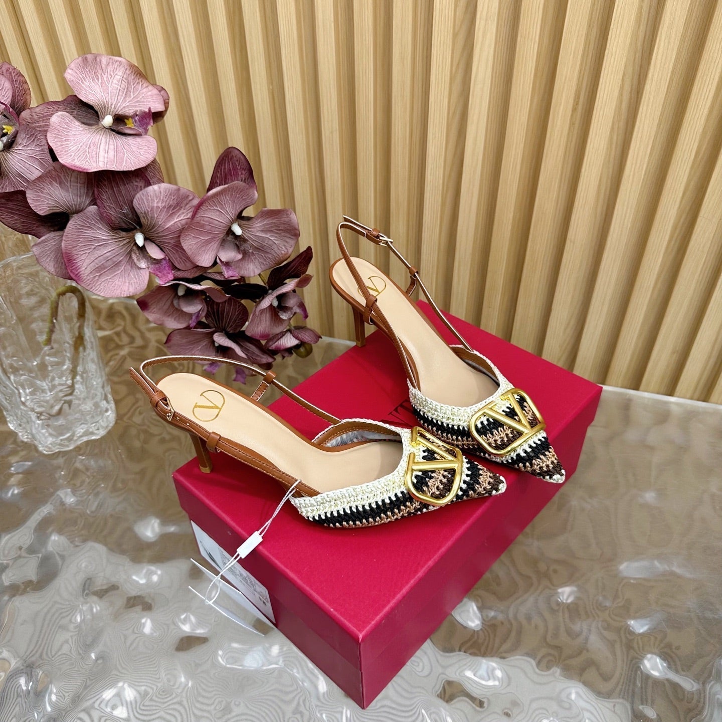 VT 25 Bohemian Slingback Brown Knitted Sheepskin 325190