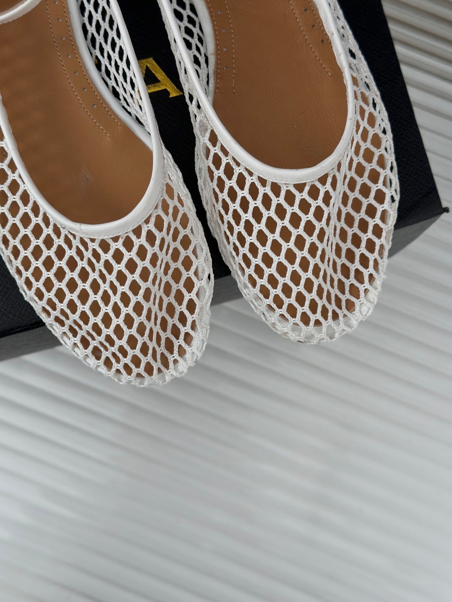 Alaia Mary Jane Ballet Flat White Lambskin 293232