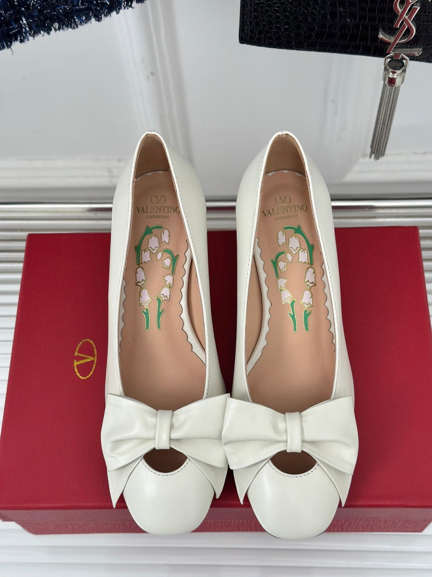 Bowow Pumps In Kidskin 40mm White Lambskin 989190