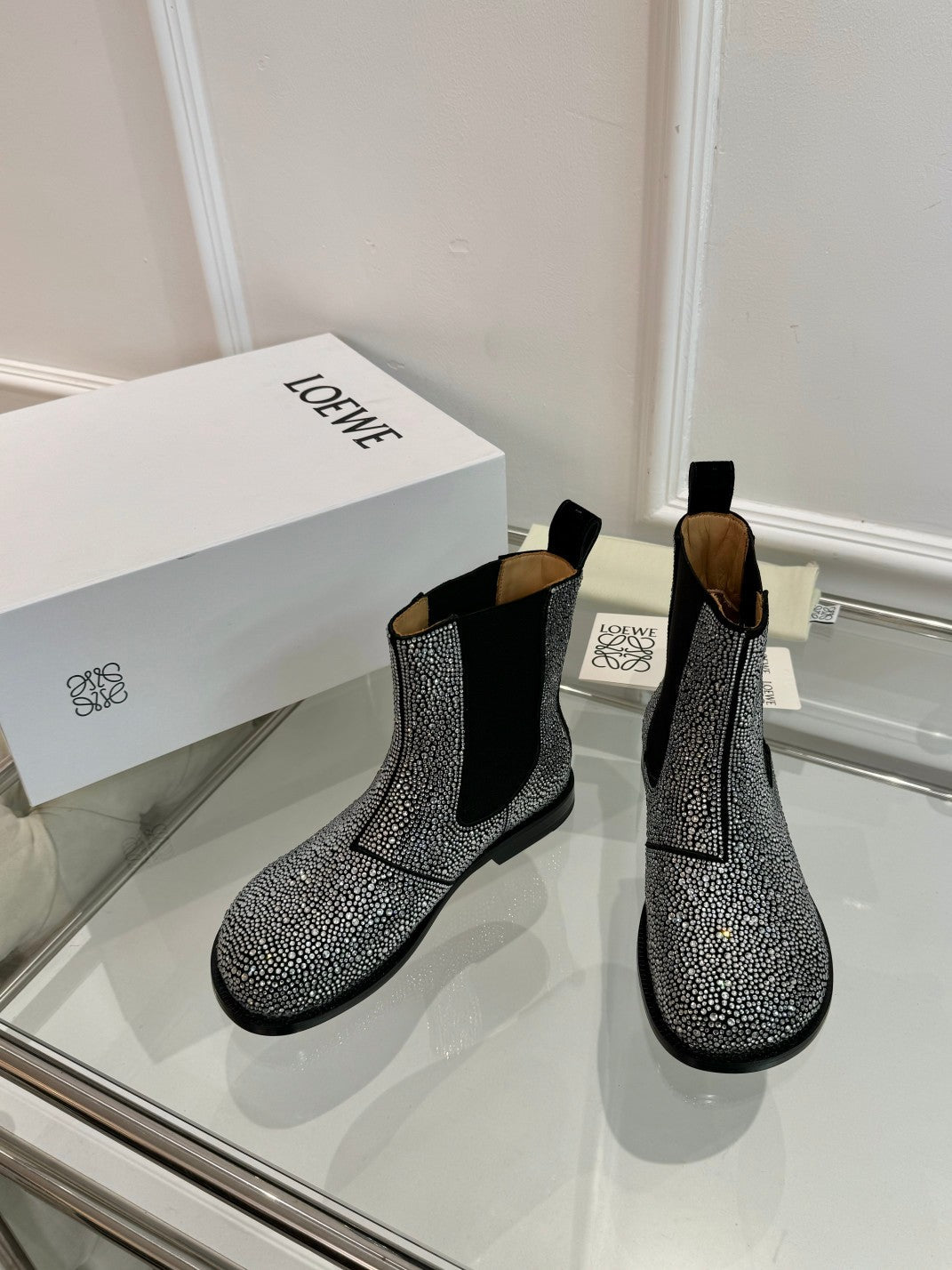 Loewe Chelsea boots diamond black cowhide