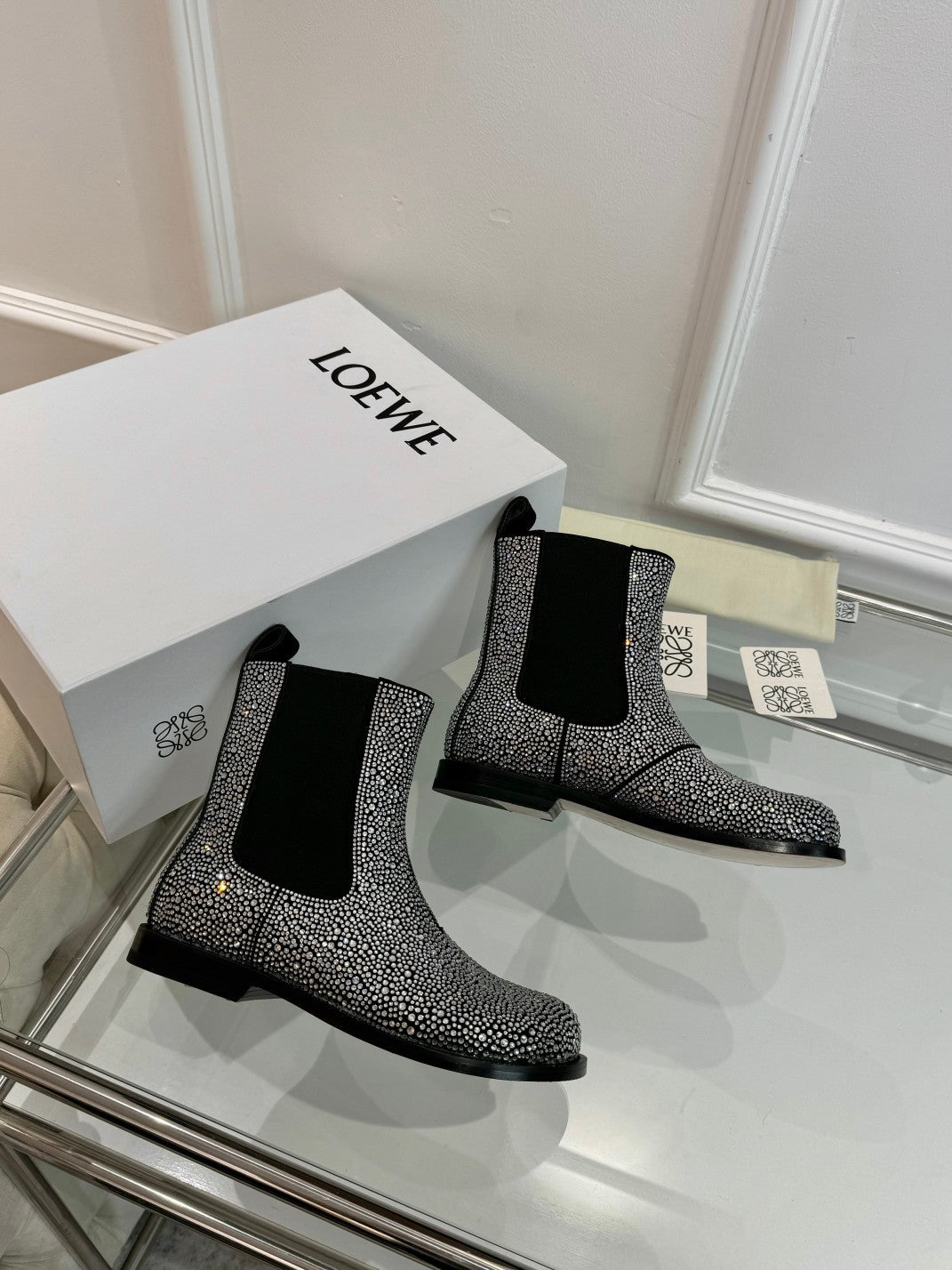 Loewe Chelsea boots diamond black cowhide