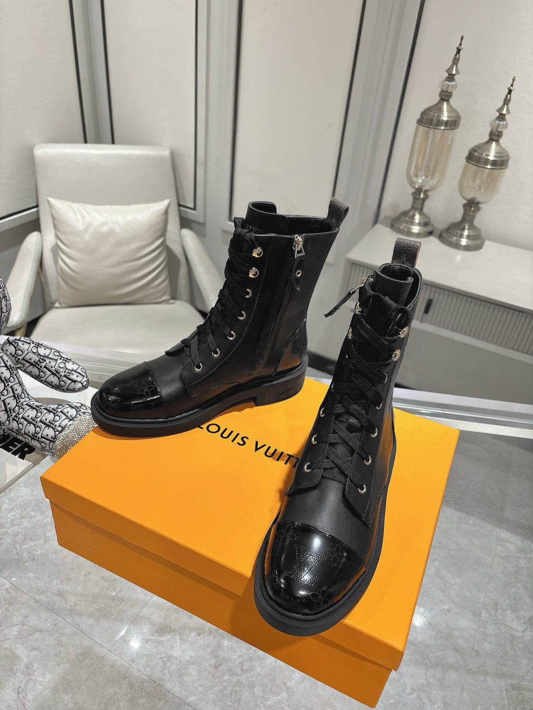 LV Citizen Flat Ranger Boot Black Cowhide