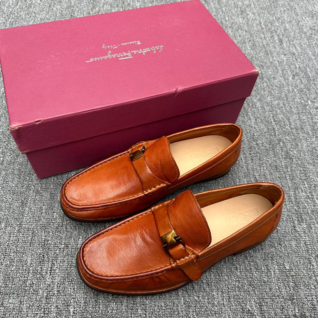LV LOAFER IN BRIGHT ORANGE CALFSKIN