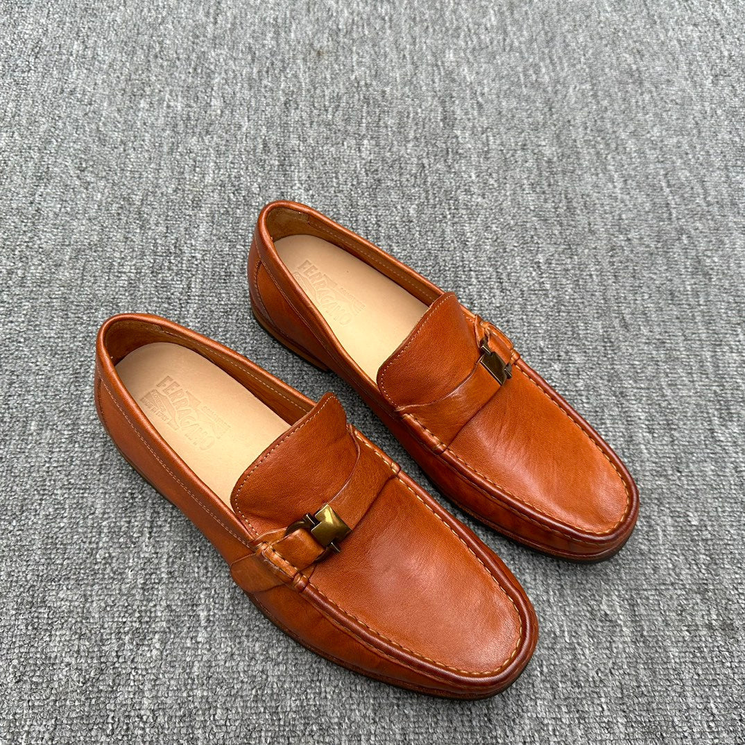 LV LOAFER IN BRIGHT ORANGE CALFSKIN