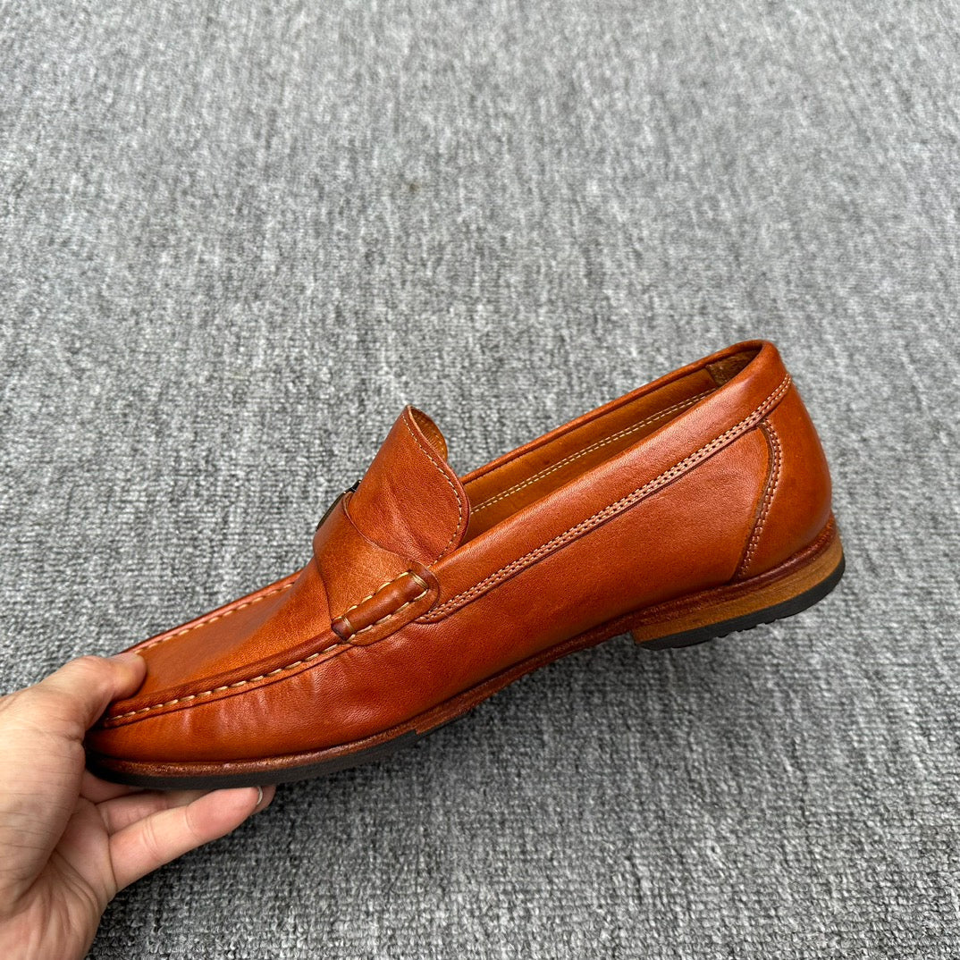 LV LOAFER IN BRIGHT ORANGE CALFSKIN