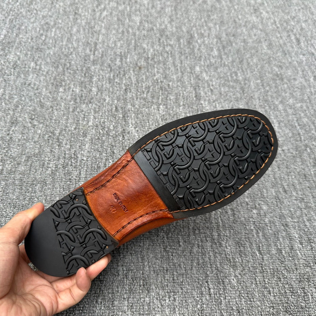 LV LOAFER IN BRIGHT ORANGE CALFSKIN