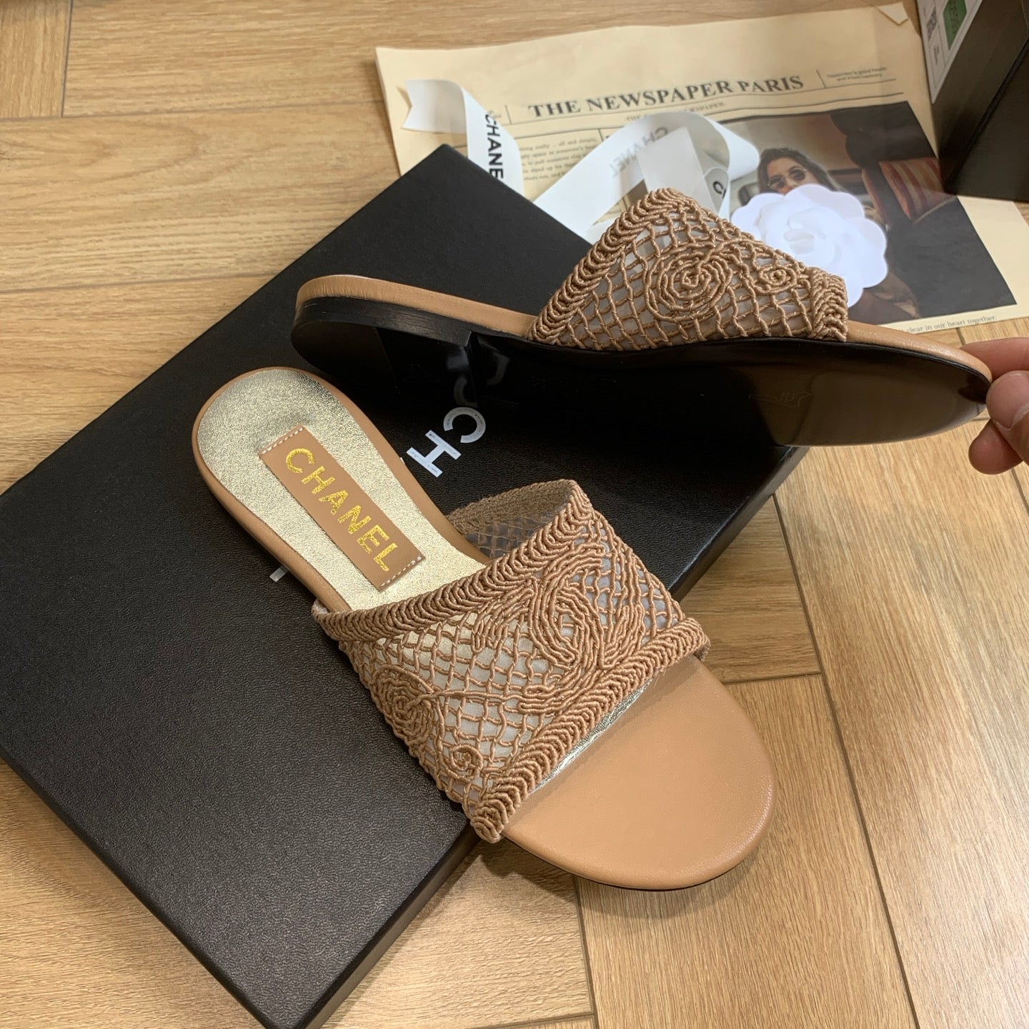 CC 25 Slippers Brown Special Woven 307029