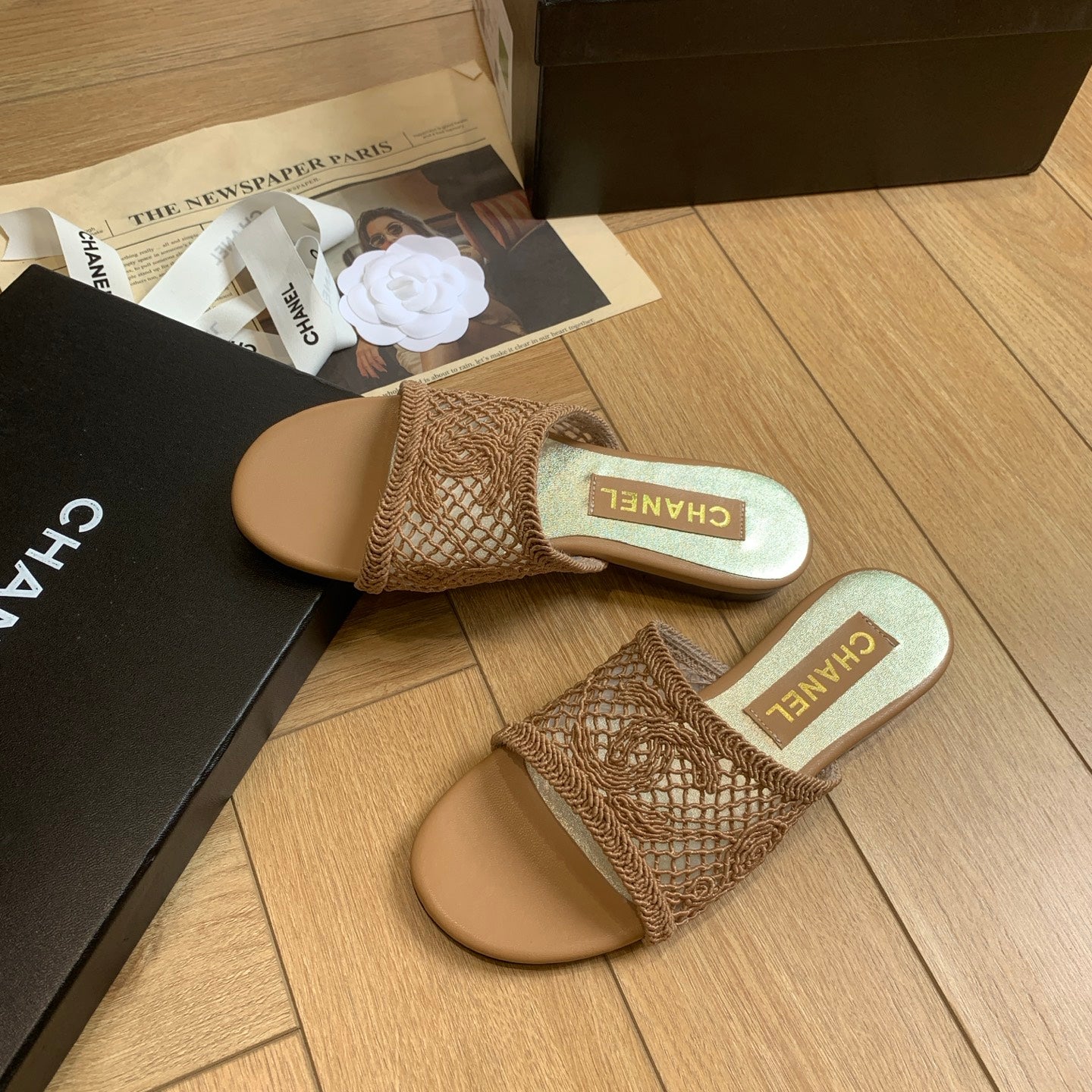 CC 25 Slippers Brown Special Woven 307029