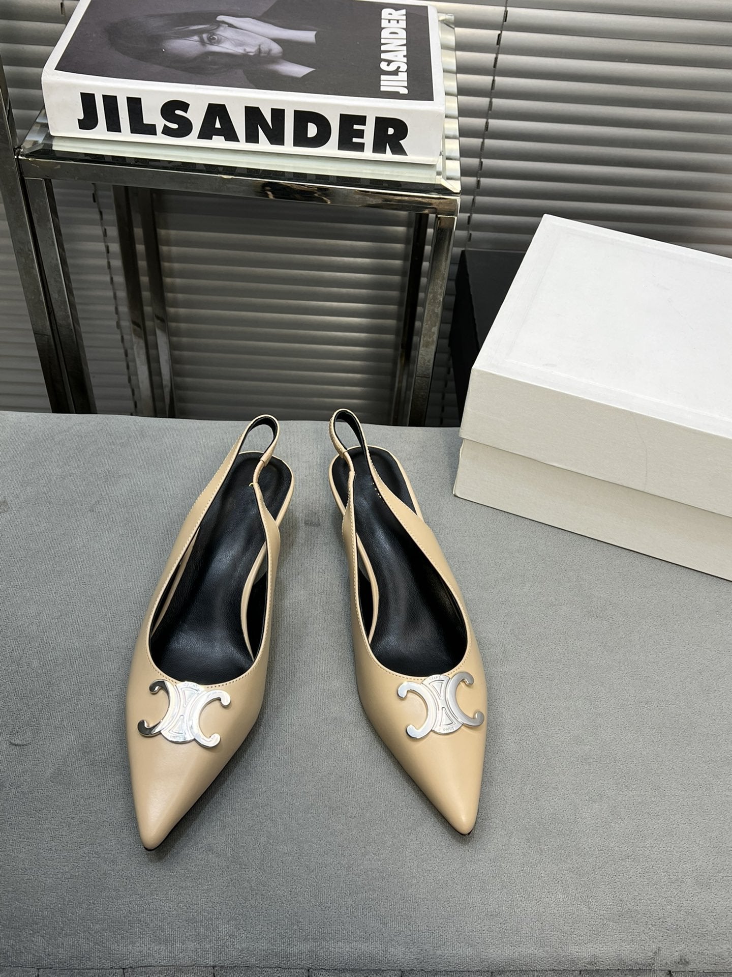 alma triomphe 50 slingback cream patent calfskin