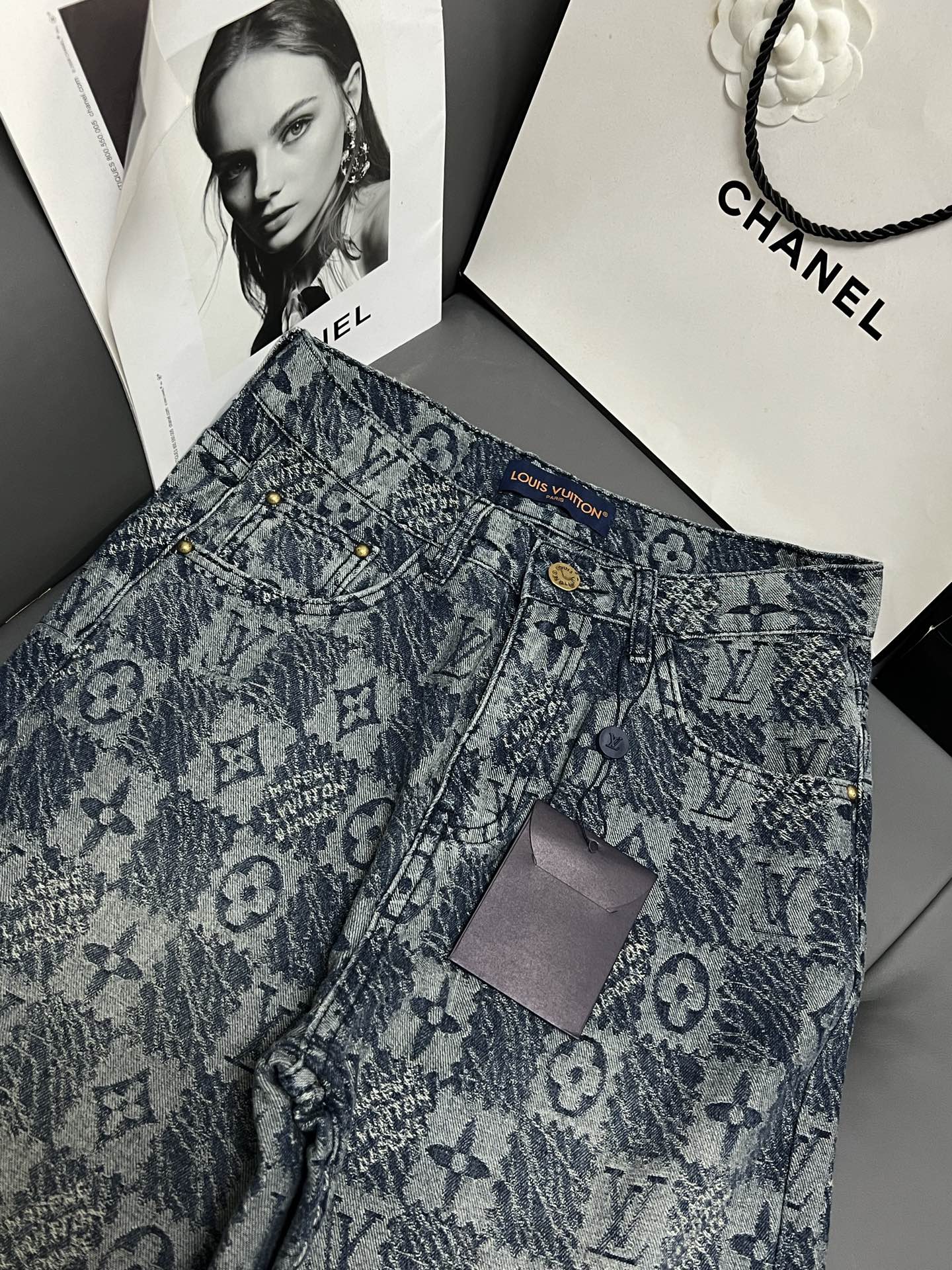 LV 25 Monogram Dark Blue Jean