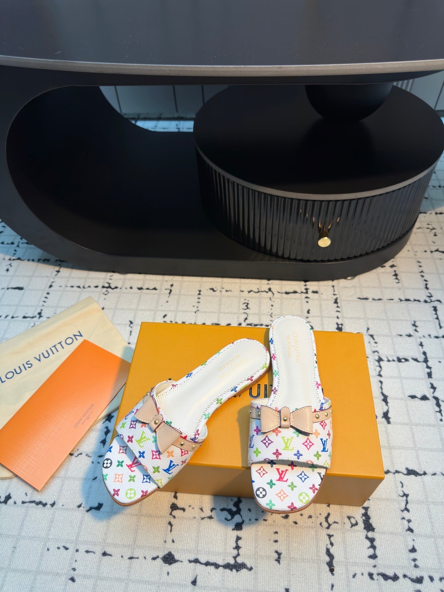 LV LV x TM 6AM Flat Mule White with Monogram Multicolore Leather 218910