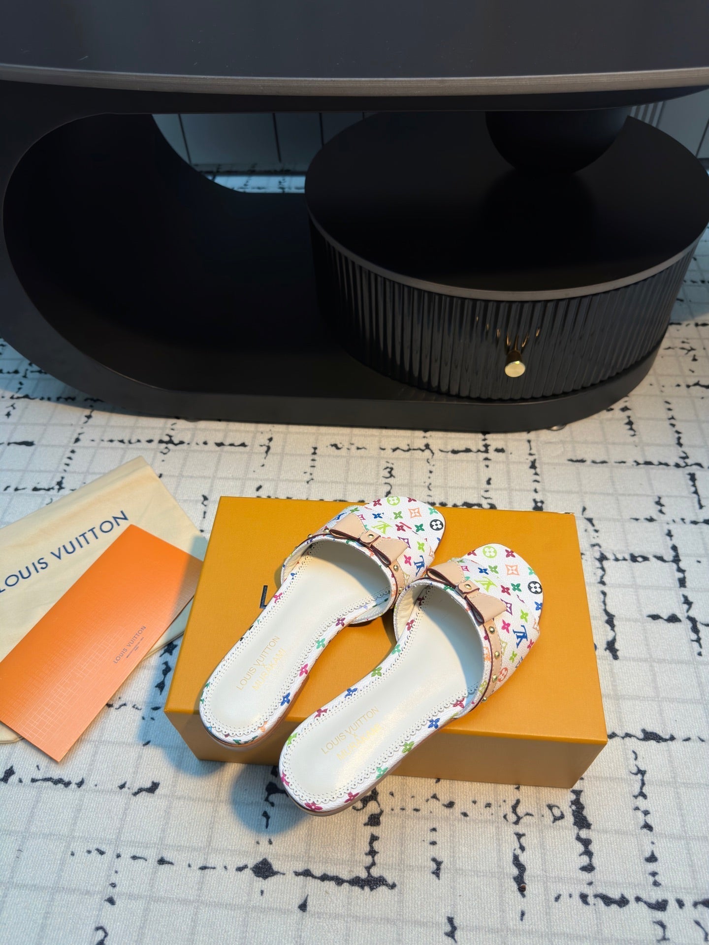 LV LV x TM 6AM Flat Mule White with Monogram Multicolore Leather 218910