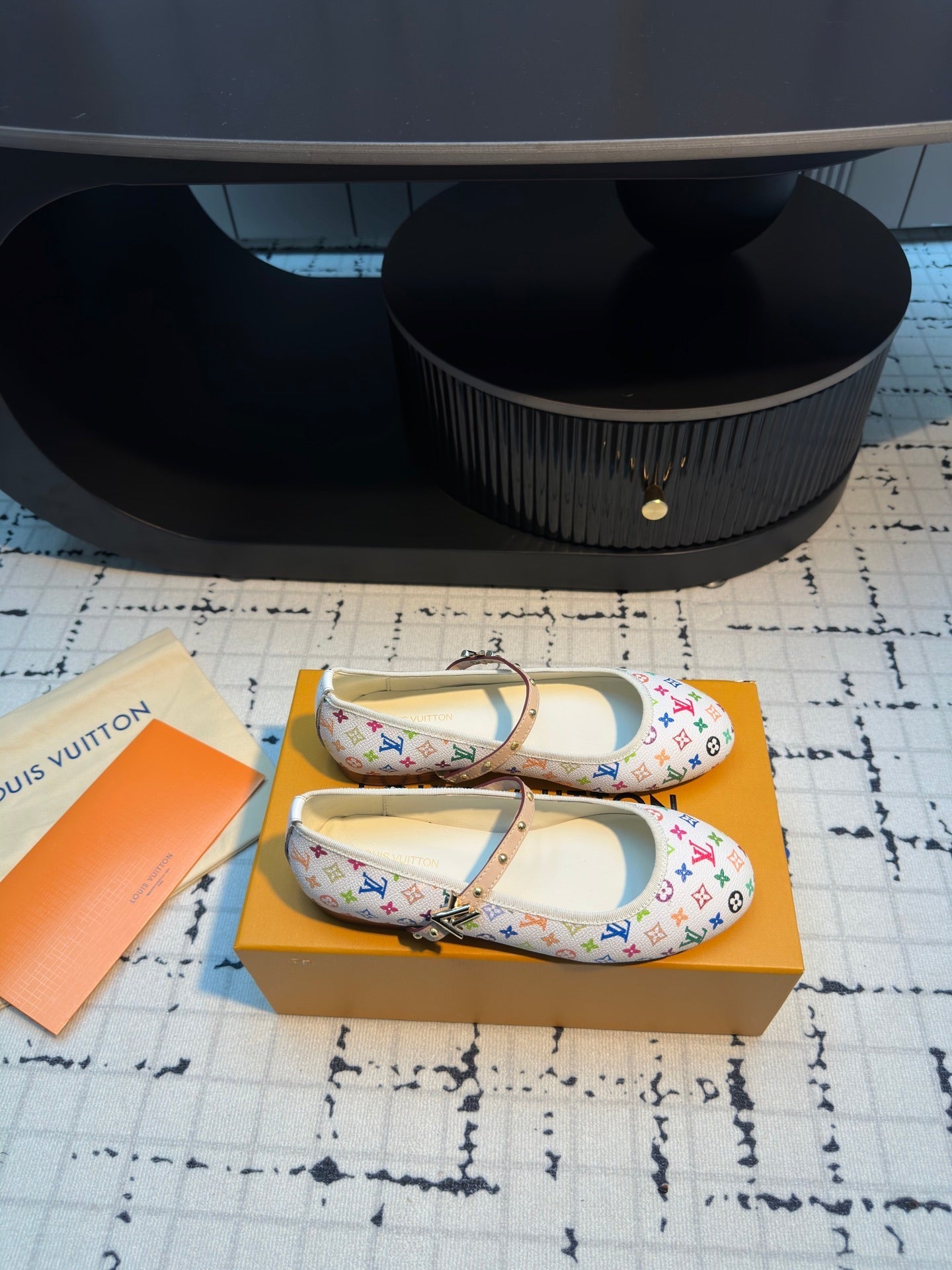 LV Ballerine Romy LV x TM White with Monogram Multicolore Leather 218913